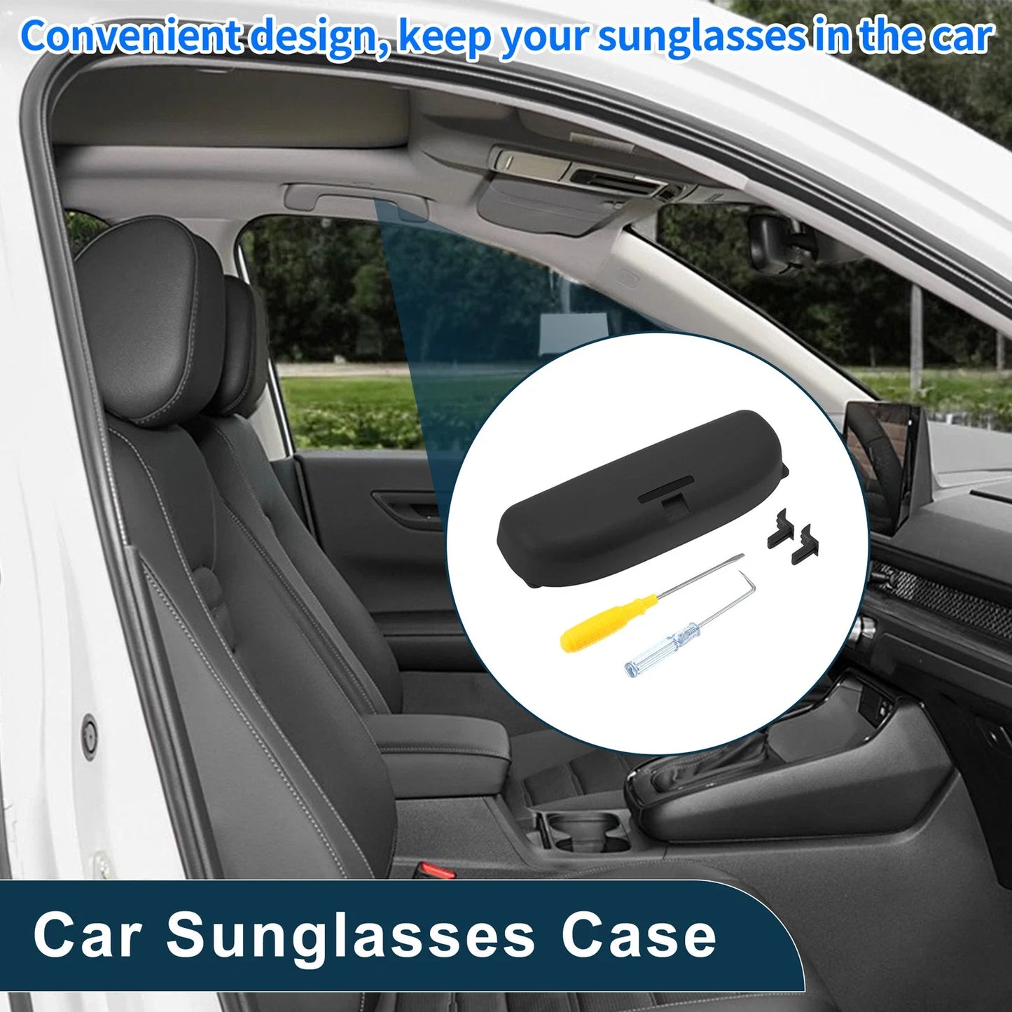 Sunglasses Case for BMW 1 Series F20 Eyeglasses Holder Storage Box Black