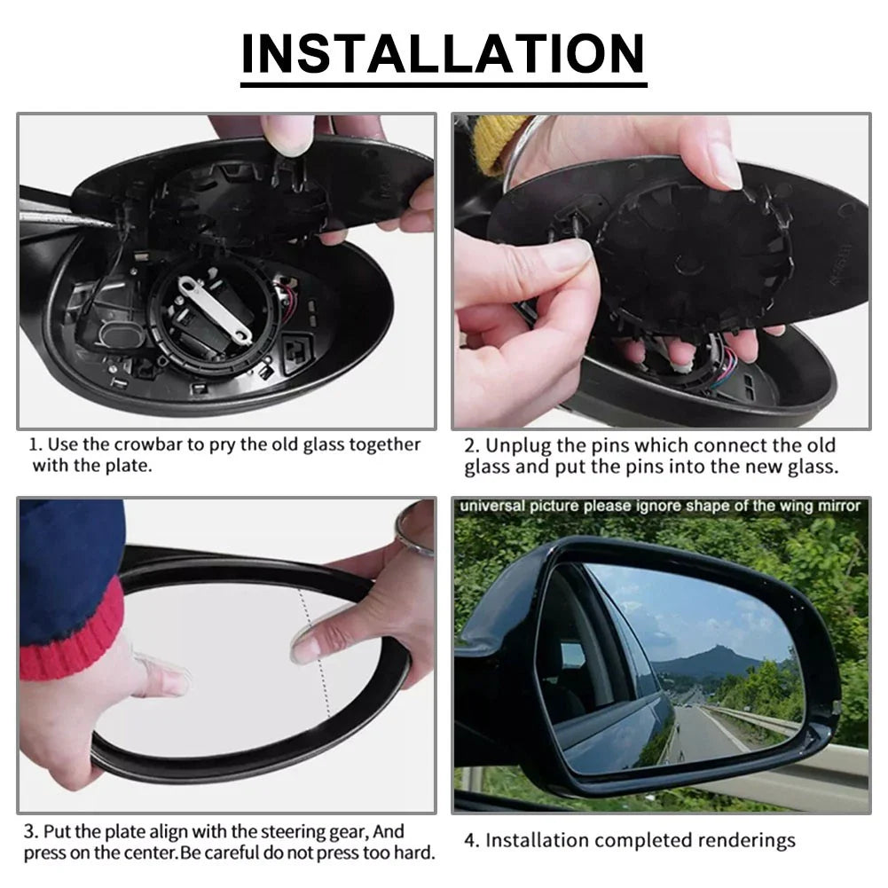Blue Wide Angle Heated Door Mirror Glass for Benz C E Class (2001-2009)