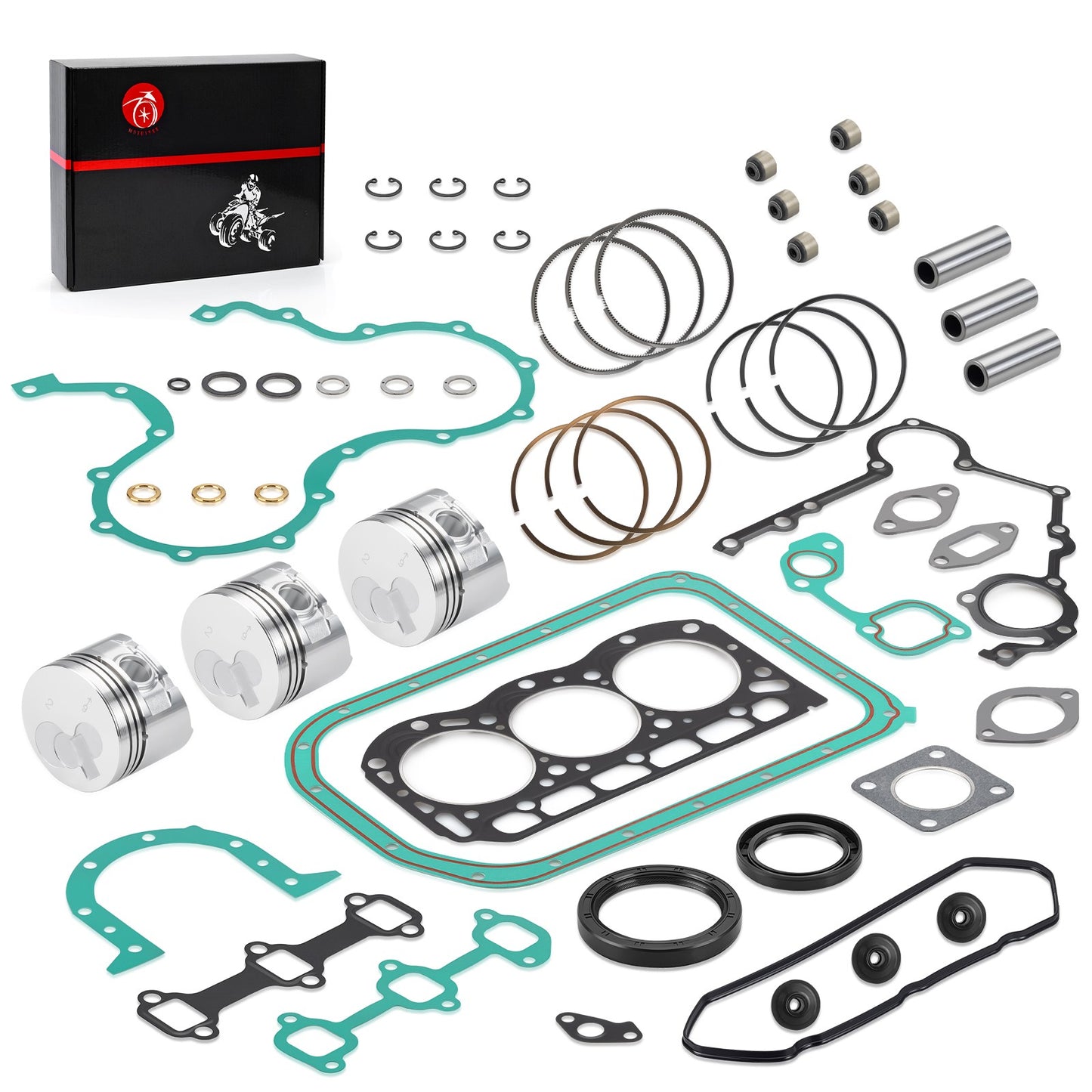 Engine Rebuild Kit with Pistons & Rings for Kawasaki Mule 3010-4010 (Diesel)