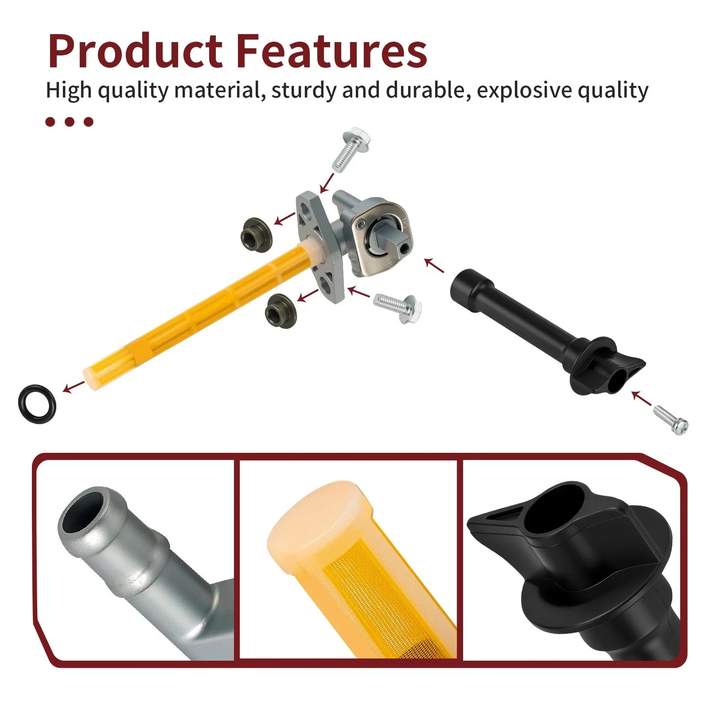 Fuel Valve Petcock Assy w/ Lever for Honda TRX700XX (2008–2009)