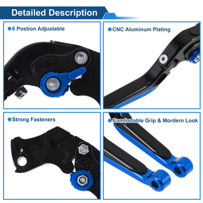 Brake Clutch Levers for KTM Duke 390 RC390 (2013–2023) Black Handle Blue End