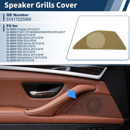 Speaker Grills Cover for BMW 5 Series (2010–2017) Left Door Plastic Beige