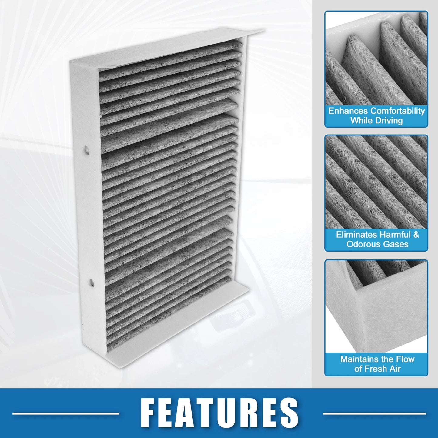 2pcs Cabin Air Filter No.2228300418 for Mercedes-Benz S450