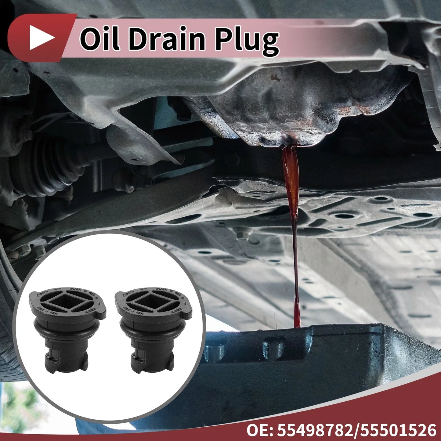 Oil Drain Plug Set for Buick, Chevrolet, Cadillac, GMC (No. 55498782)