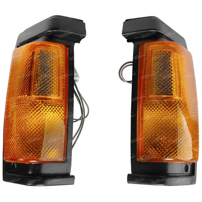 LH+RH Amber Blinker Lamps for Nissan Navara D21 Ute (1986-1989)