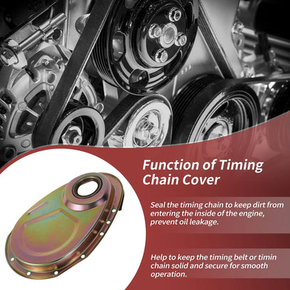 Timing Chain Cover Kit with Gasket & Bolts for Chevy SBC Small Block 283