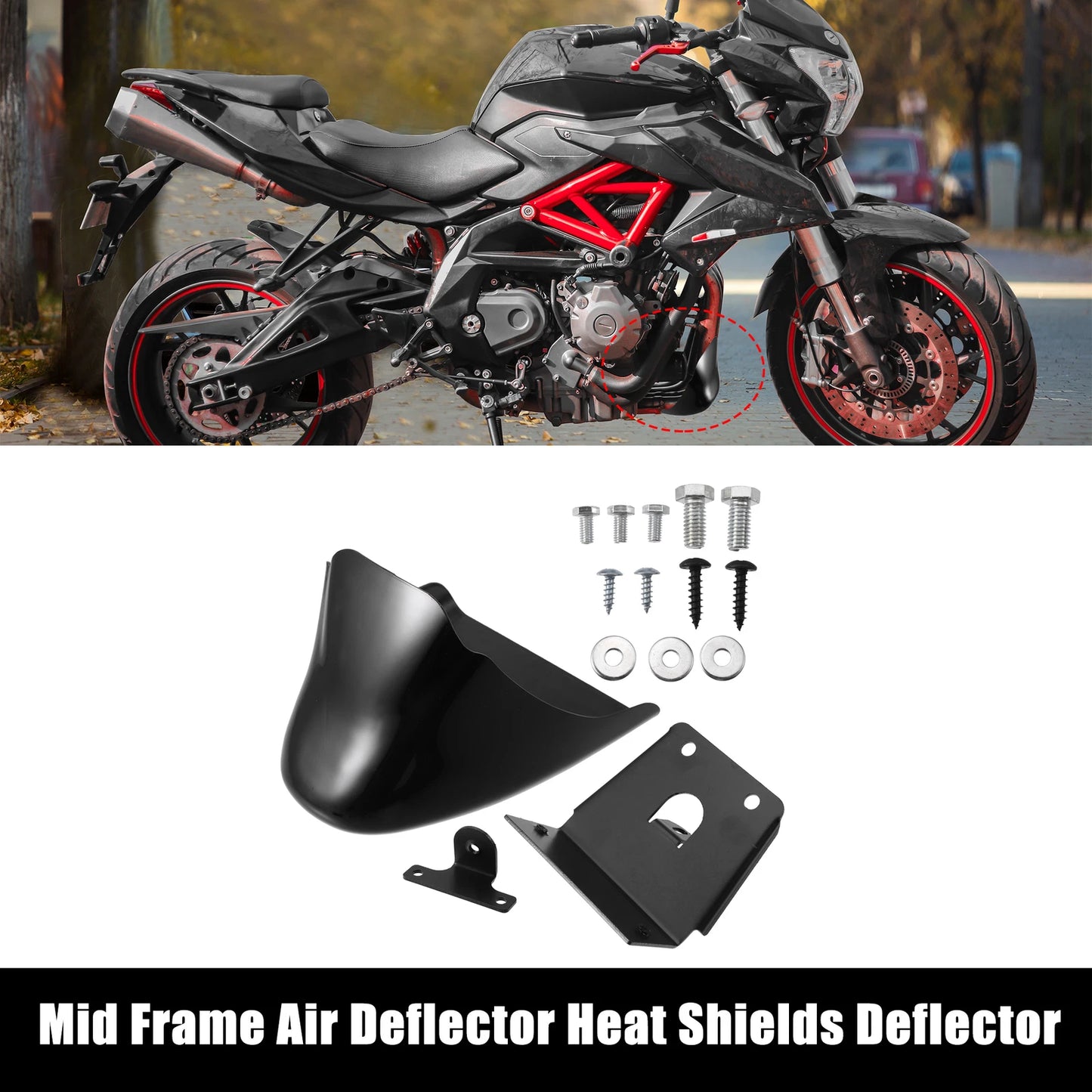 Set of 1 Lower Spoiler Chin Fairing for Harley Davidson (Gloss Black)