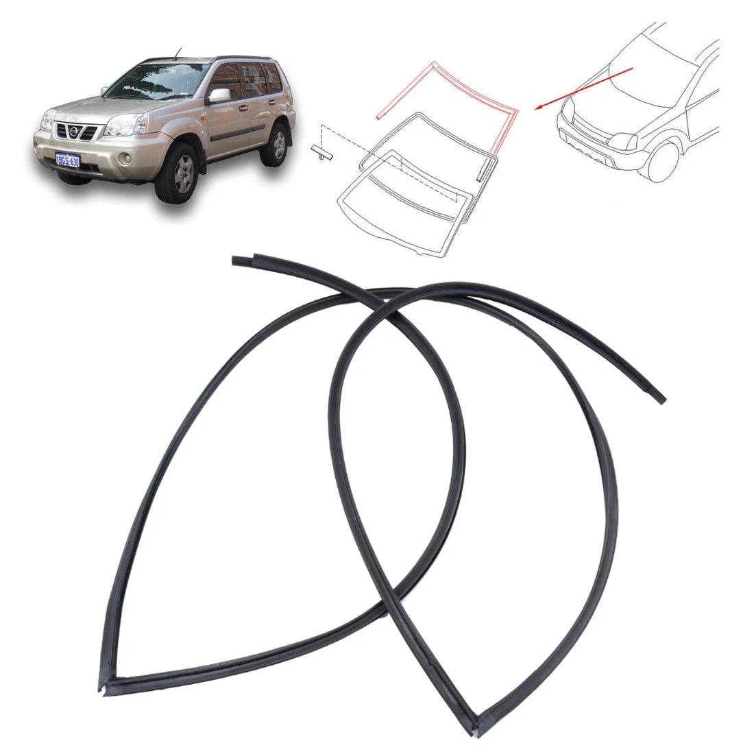 Front Upper Center Windshield Moulding for Nissan X-Trail T30 (2001–2007)