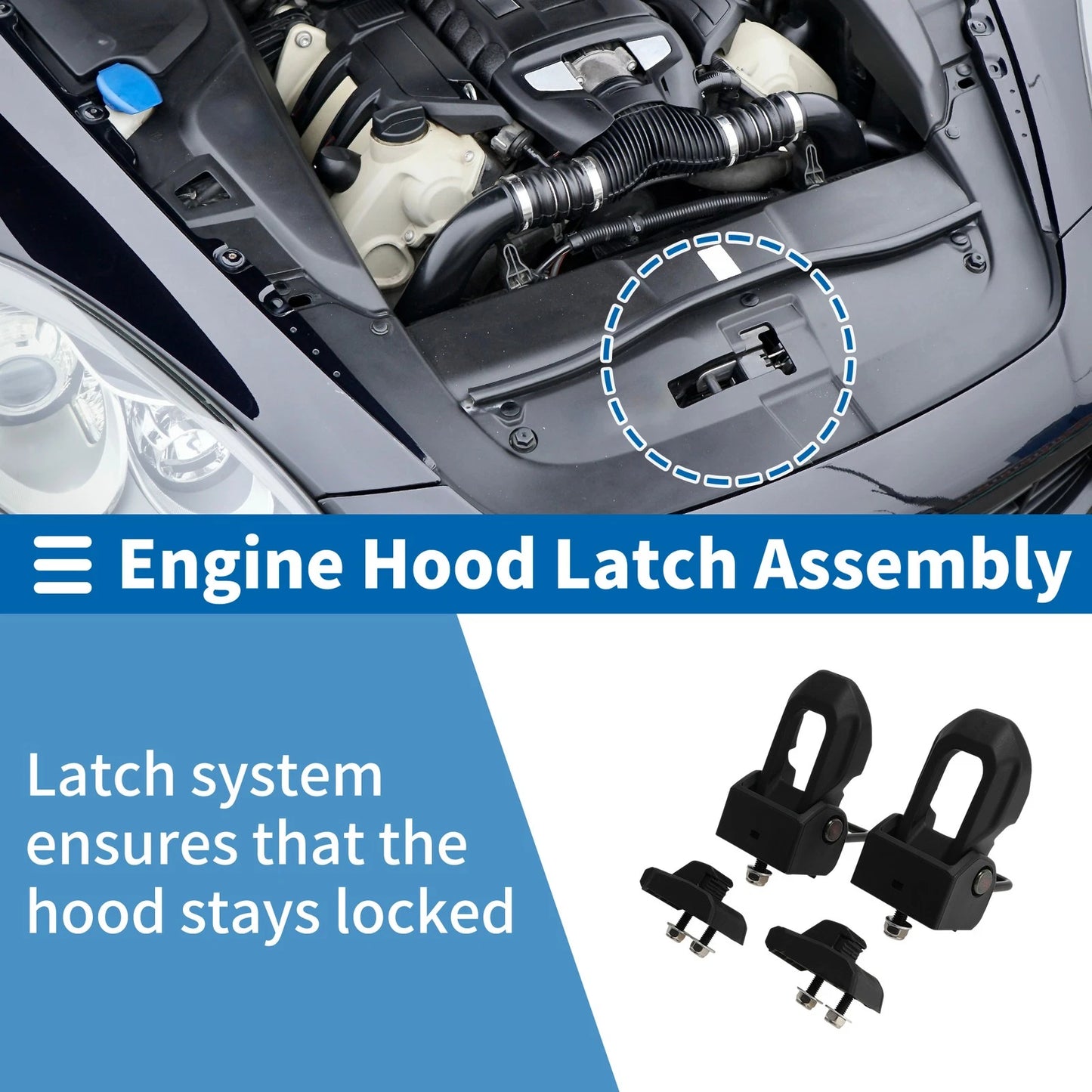 Hood Latch Assembly for Jeep Gladiator JT (2020–2023) No. 68240951AC Set of 1