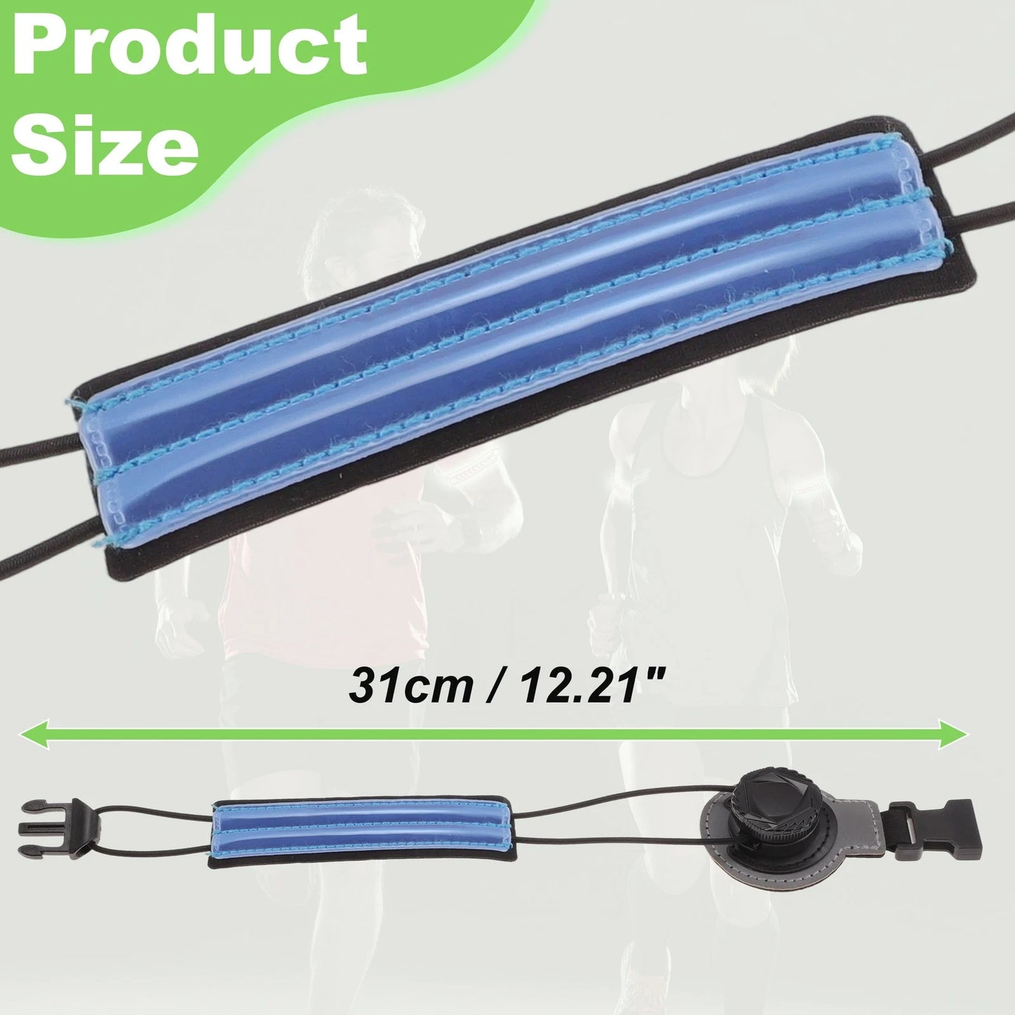 2X Reflective Bicycle Trouser Clips Adjustable Cycling Bands Light Blue