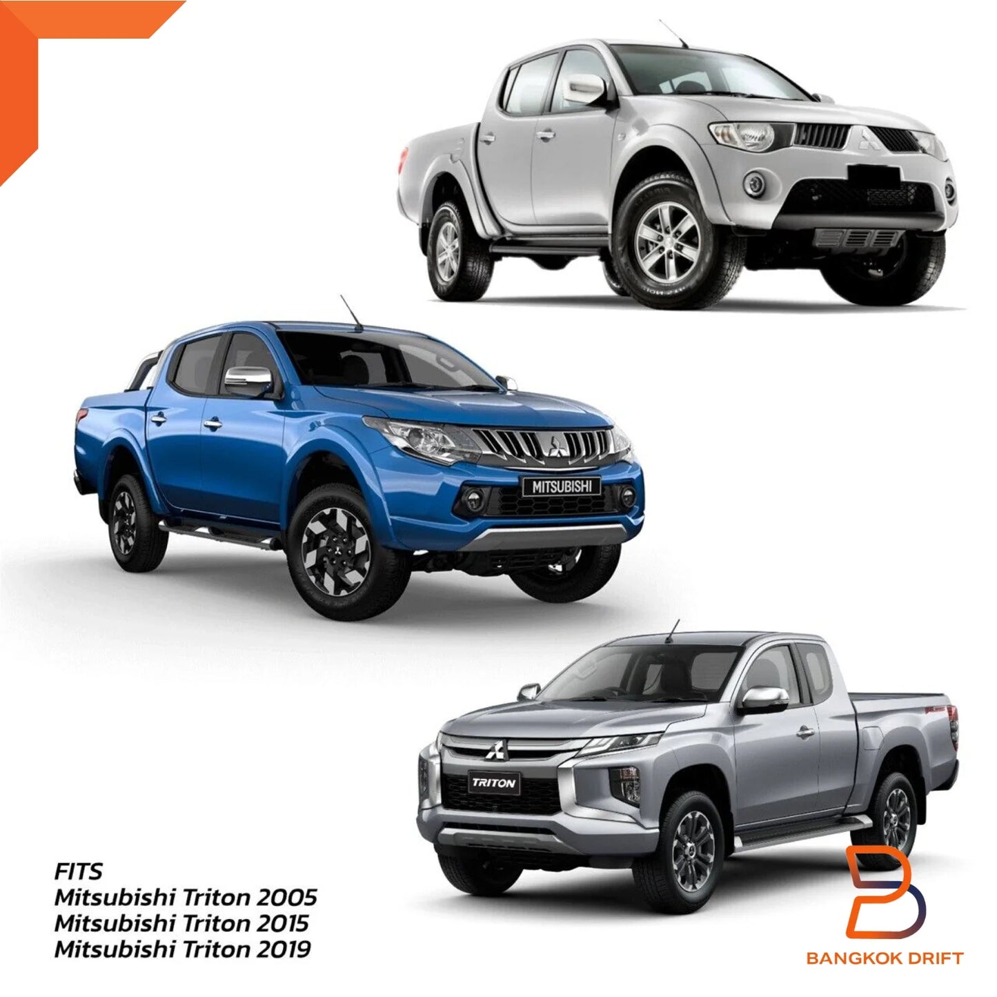 Matte Black Keyless Door Handle Cover Trim for Mitsubishi Triton L200 (2015-2023)