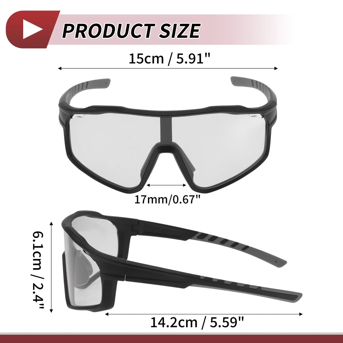 Motorcycle Riding Goggles for Universal Fit (UV400, Light Gray Lens)