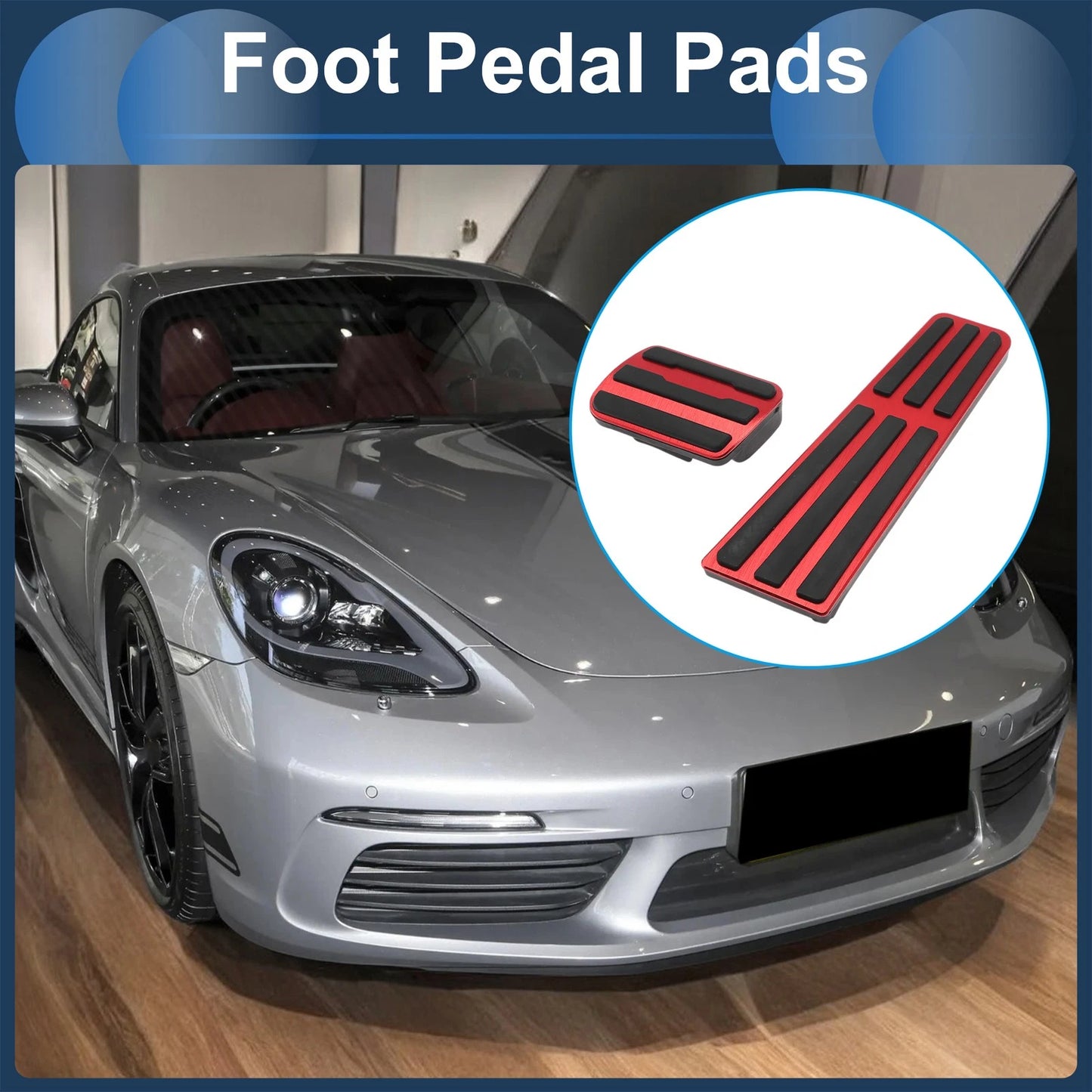 2 Pcs Automatic Foot Accelerator Pedal Covers for Porsche 718/911 (2016–2023)