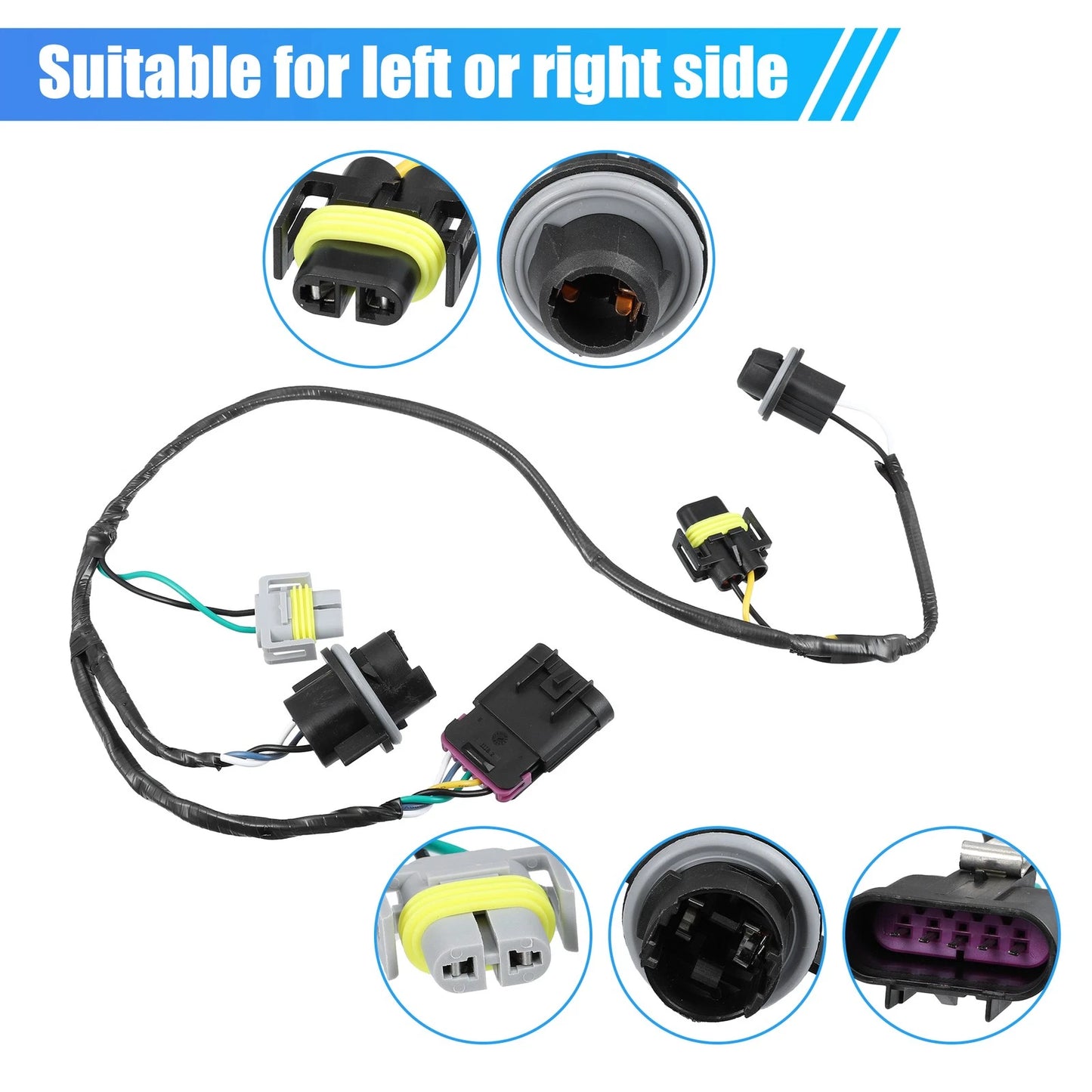 2Pcs Headlight Wiring Harness 645-539 15930264 for Chevrolet Malibu (2008–2012)