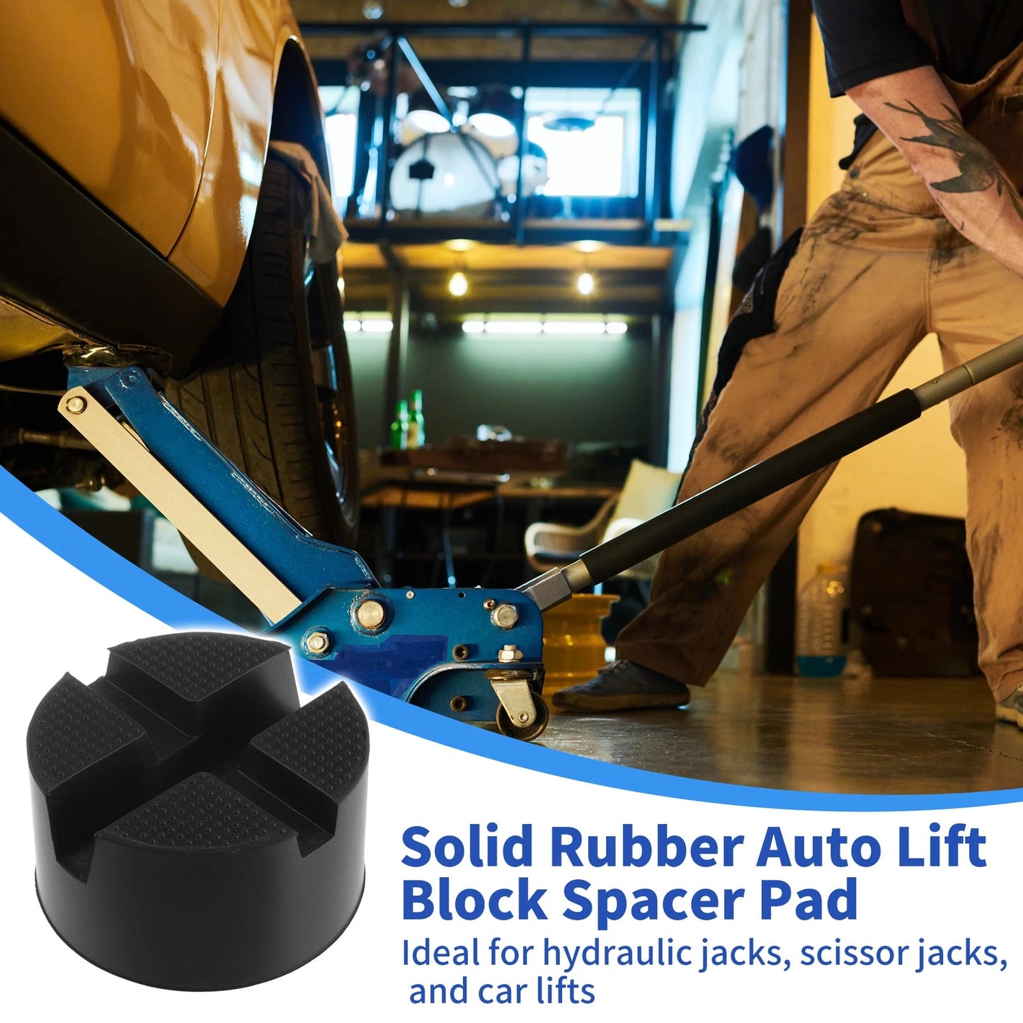Set of 4 Heavy Duty Rubber Car Jack Pads for Universal Use (4-5 Ton)