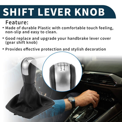 5 Speed Manual Gear Shifter Knob with Cover for Skoda Octavia (2004–2012)