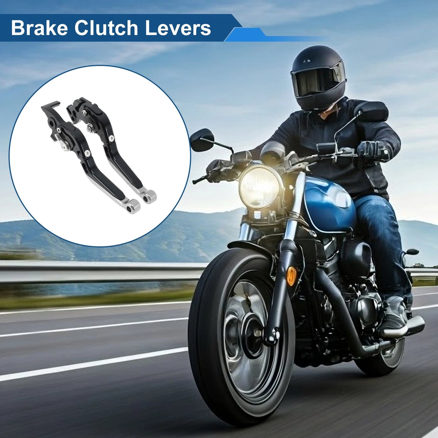 Brake Clutch Levers for KTM 390 Duke (2019–2023) Black Handle Silver End 1 Pair