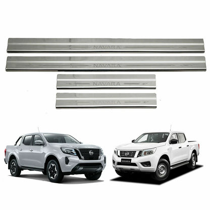 Chrome Stainless Scuff Plates 4 Doors for Nissan Navara D23 (2015-2022)