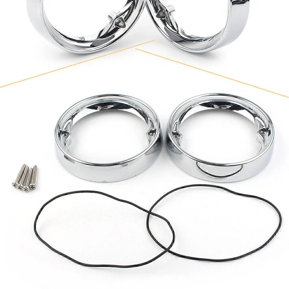 Chrome Deep Dish Turn Signal Bezels  for Harley Road King FLHR (1994-2023)