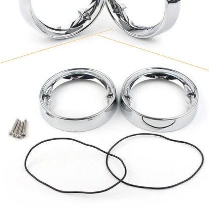 Chrome Deep Dish Turn Signal Bezels  for Harley Road King FLHR (1994-2023)