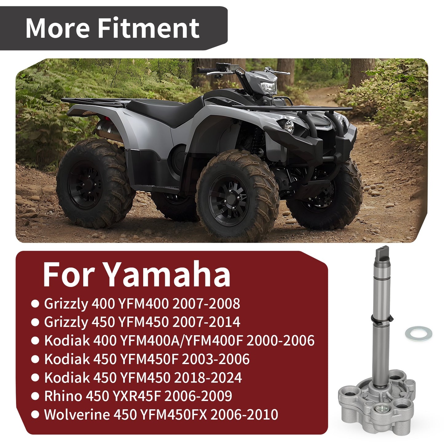 Oil Pump Assembly Kit for Yamaha Kodiak 450 YFM450F (2003–2006, 2018–2024)
