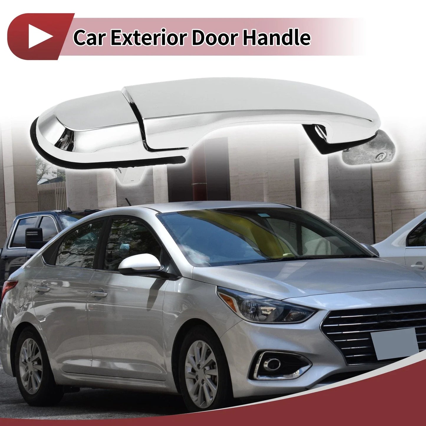 Car Door Handle Grip for Hyundai Tucson Front Right (2016-2023) Silver Tone