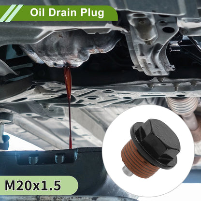 Set of 2 M20x1.5 Aluminum Oil Drain Plug with Gasket for Car Motorcycle