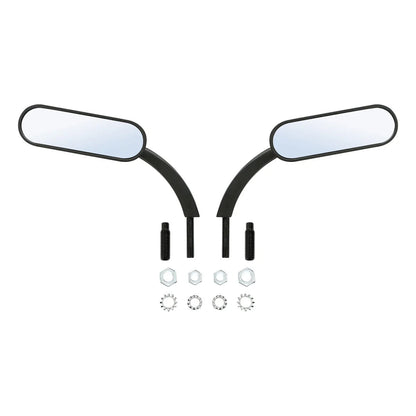 Black Mini Oval Rear View Mirrors for Harley Touring Dyna Sportster 883 1200