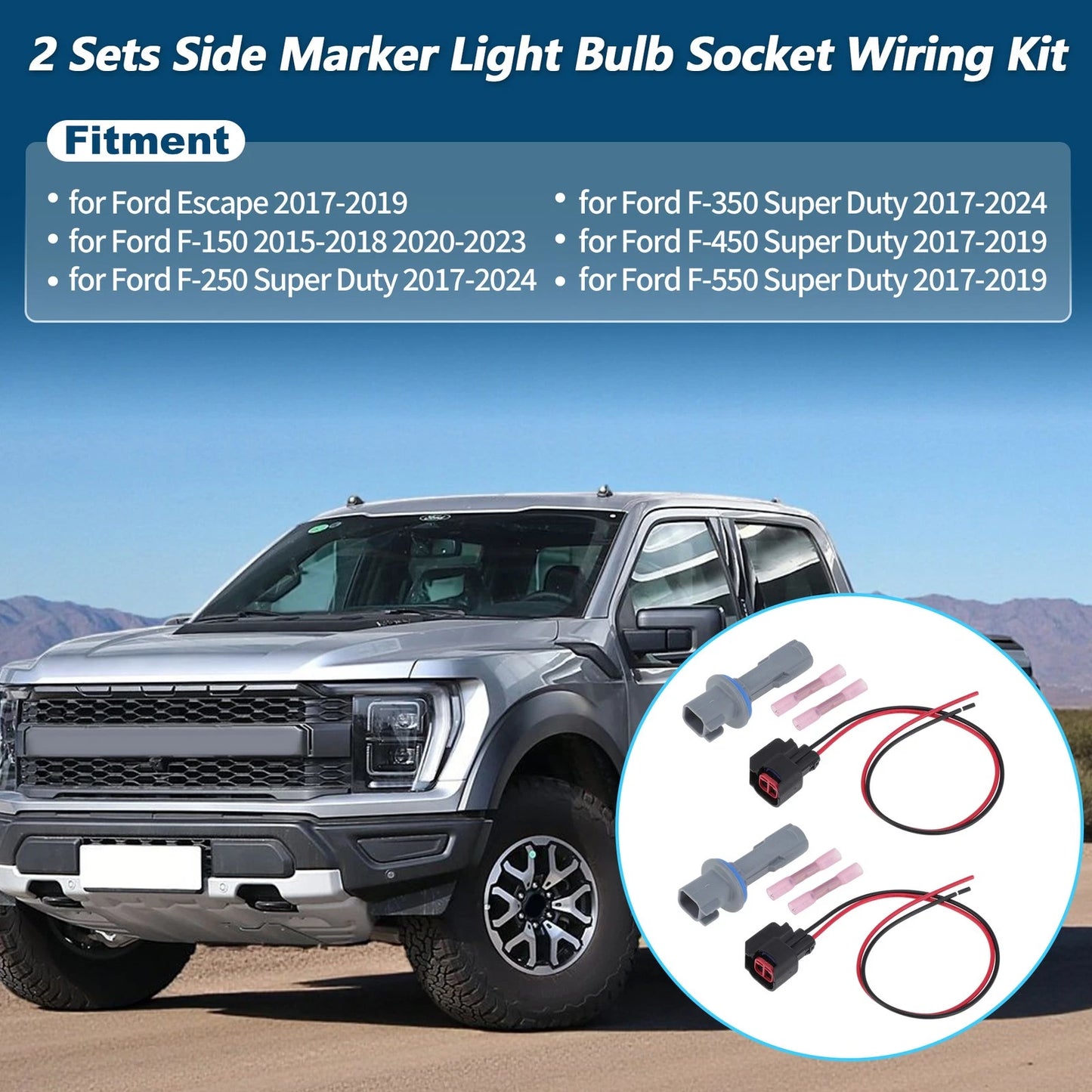 BB5Z13411A Side Marker Light Bulb Socket for Ford F-150 F250 (2015–2023)