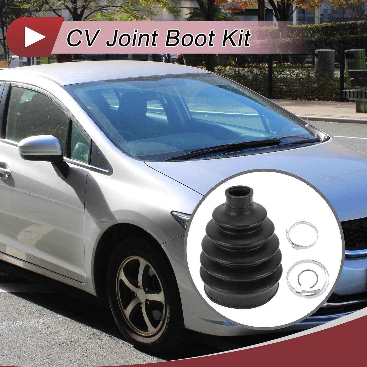 Outer CV Joint Boot Kit with Clamps for Honda Civic (2017–2021) No.44018SNEA01