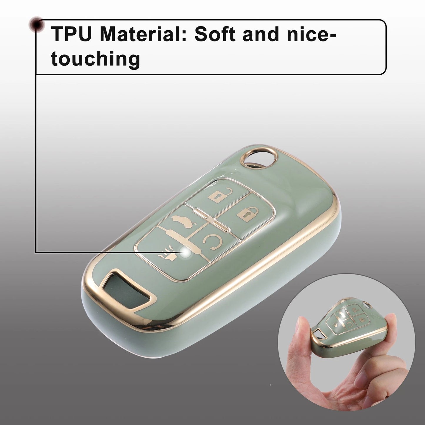 TPU Smart Key Fob Cover Kit for Chevrolet Equinox Camaro Cruze (2010–2023)
