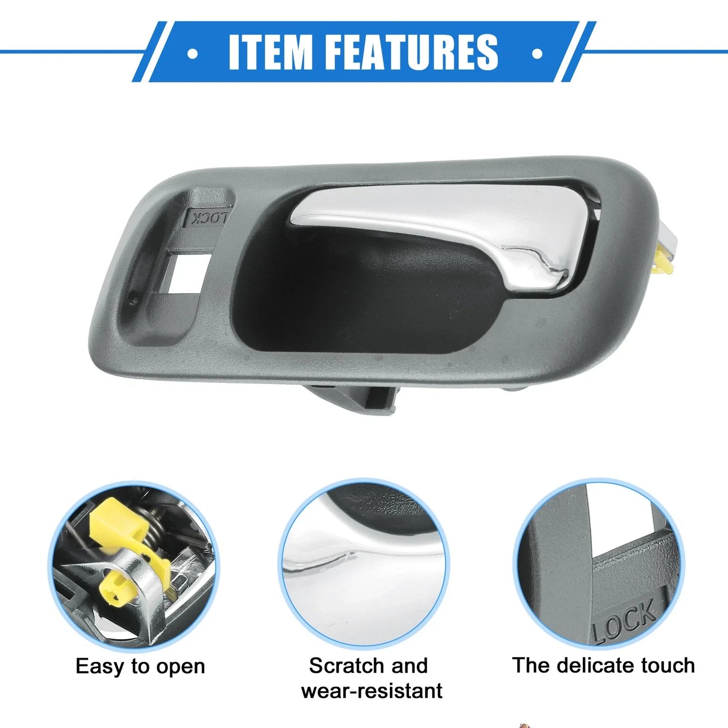 Interior Door Handle for Honda CR-V, Odyssey, Gray (1997-2001)