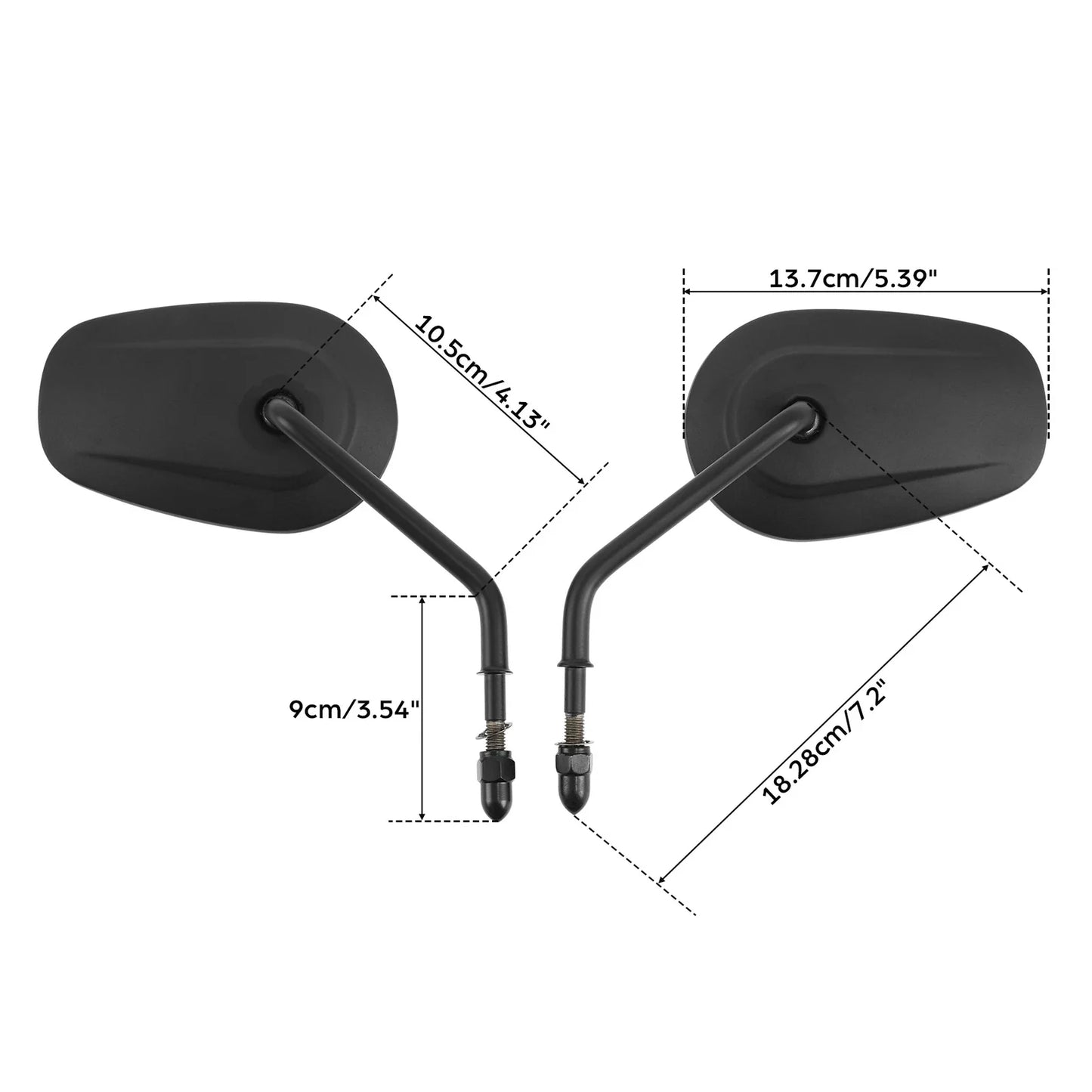 Matte Black Rearview Mirrors for Harley Heritage Softail Dyna Fat Bob