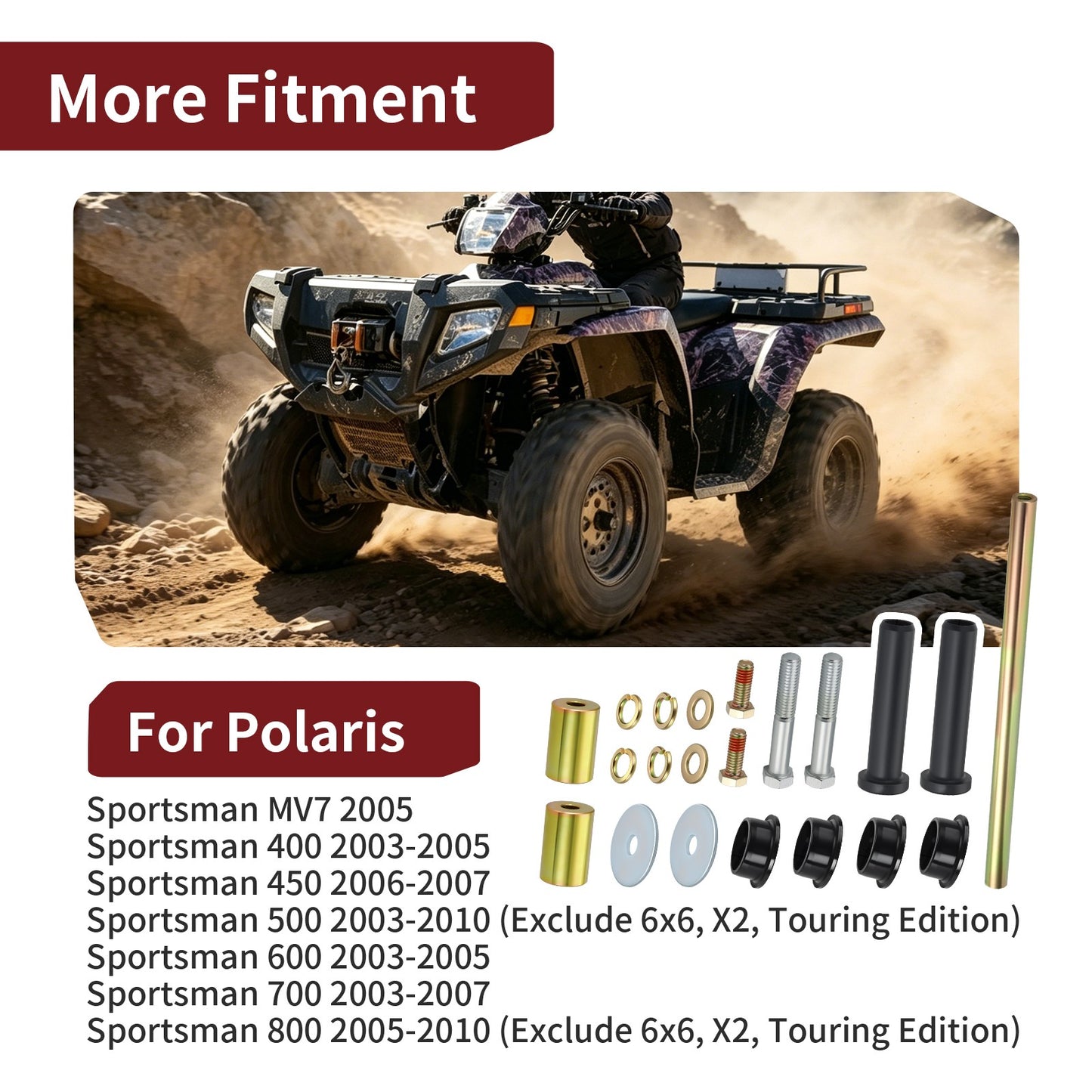 A-Arm Bushing Kit for Polaris Sportsman 500 600 700 800 (1996–2014)