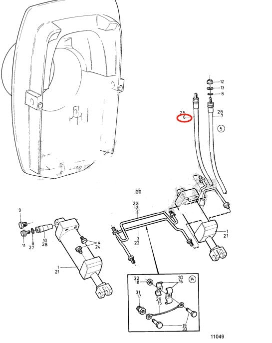 Hydraulic Hose for Volvo Penta SP-A SP-A1 SP-A2 DP-A DP-A1 DP-A2