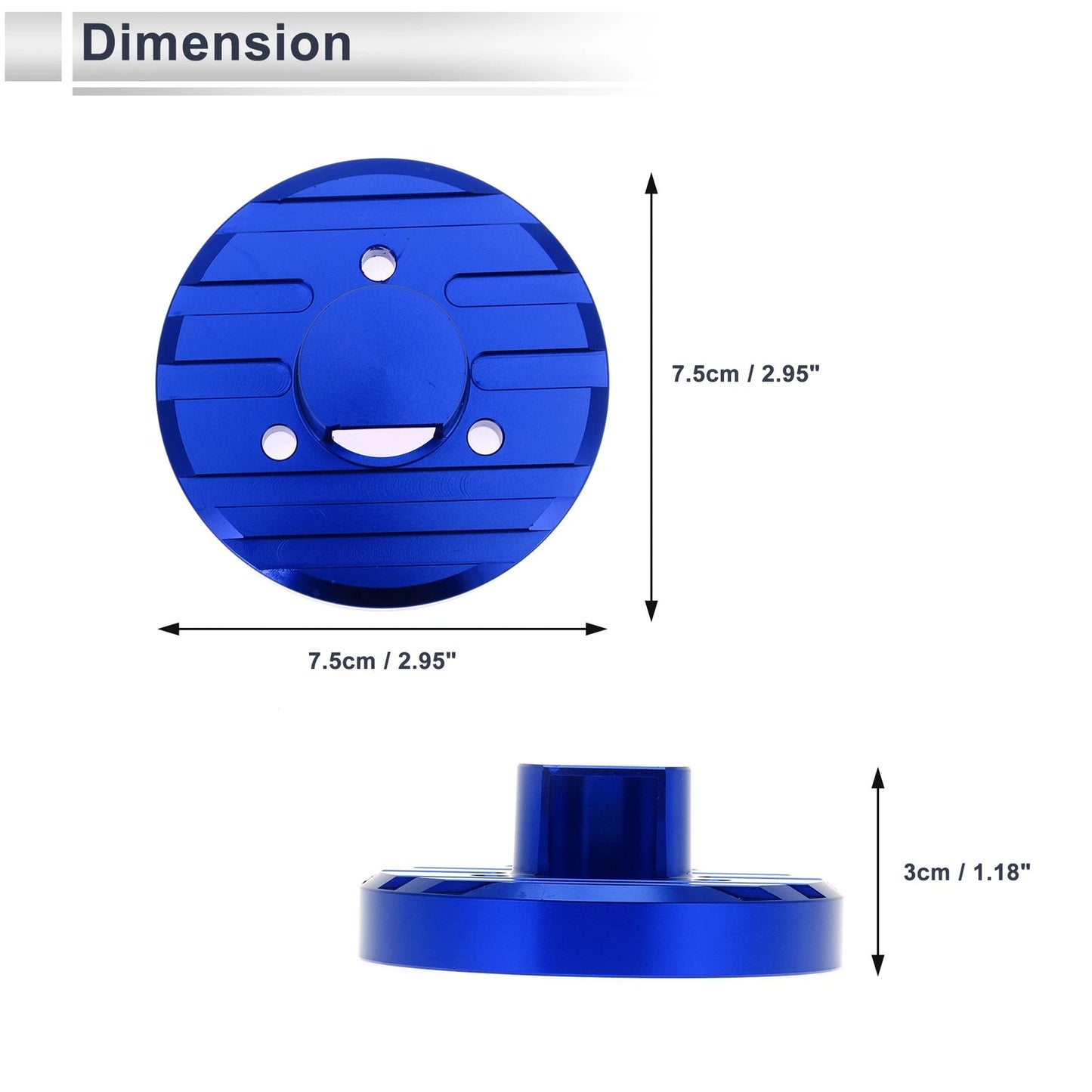 Set of 1 Car Signal Antenna Base for Jeep Wrangler JK/JL (2007–2017) Aluminum Blue