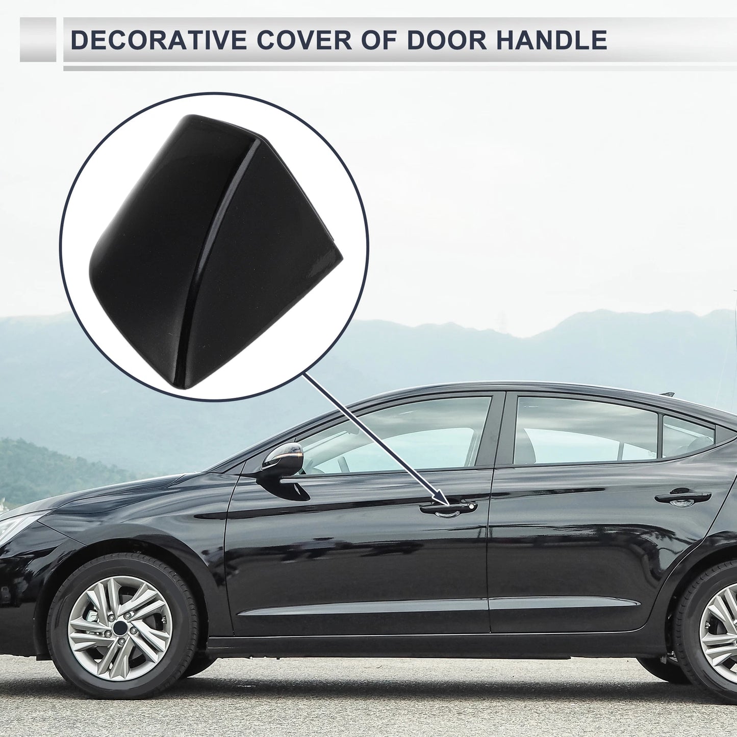 Front Left Door Handle Lock Cylinder Cover for VW Passat (2012–2019) 5KD837879 Black ABS