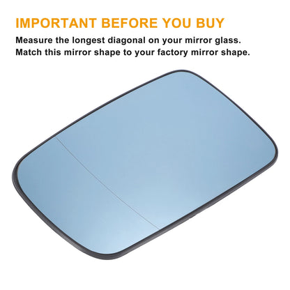 Left Side Heated Blue Glass Mirror for BMW 3 Series E46 (1998–2006)