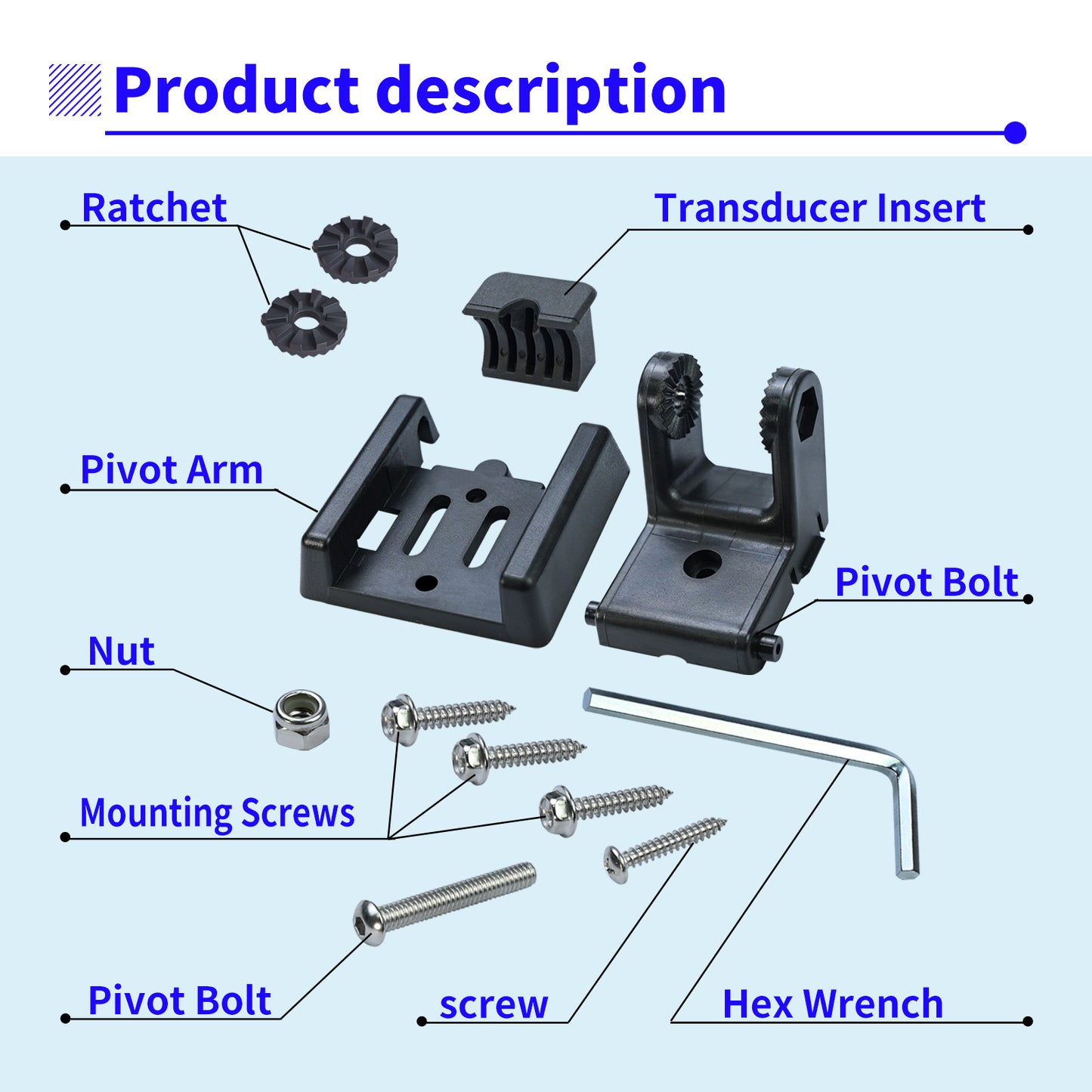 Transducer Mount for Humminbird 740093 (Transom)
