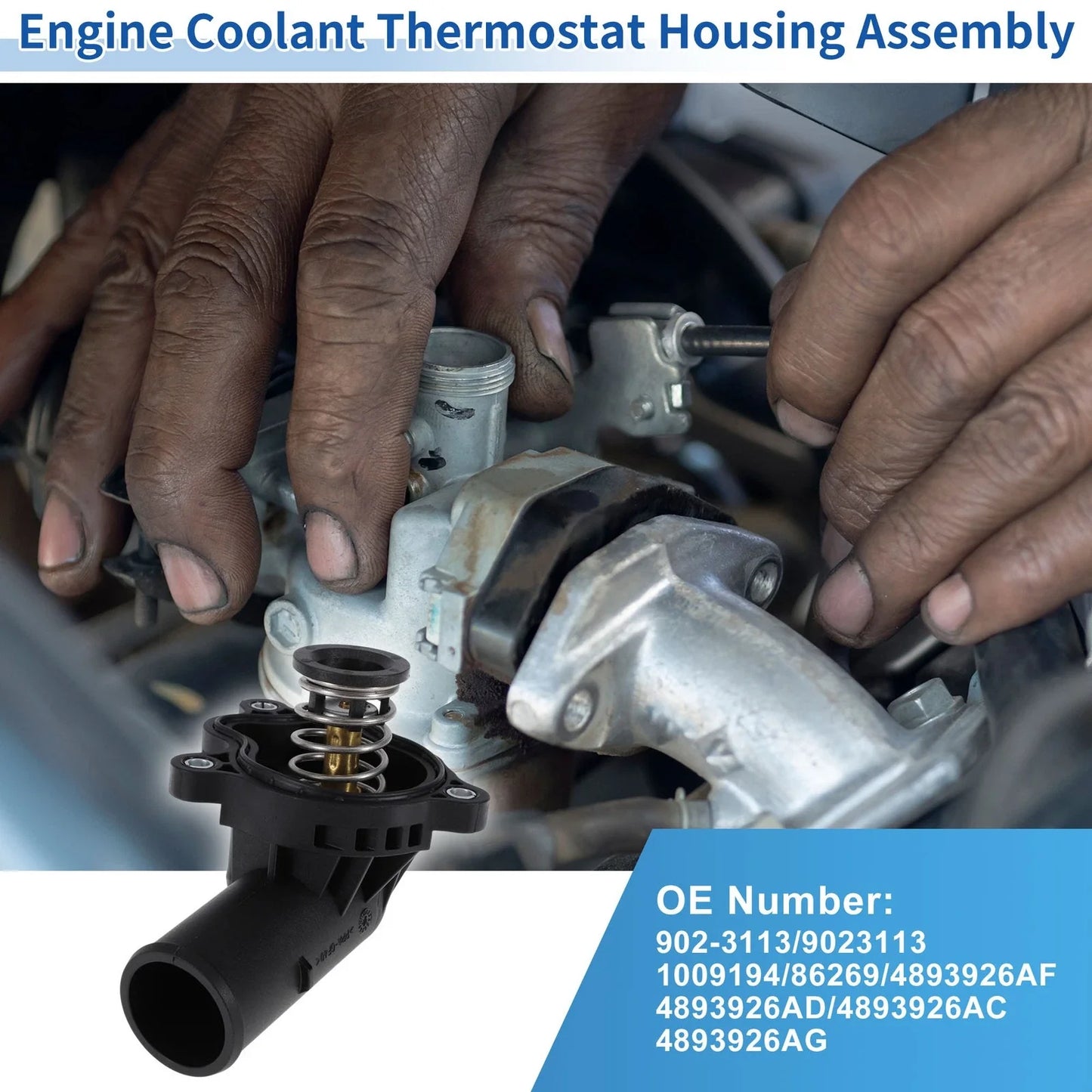 Engine Coolant Thermostat Housing for Dodge Durango V6 3.6L (2011-2023)