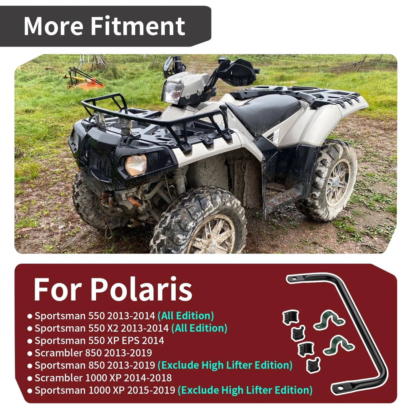 Rear Sway Stabilizer and Bushing for Polaris Scrambler XP 1000 EPS (2014–2018)