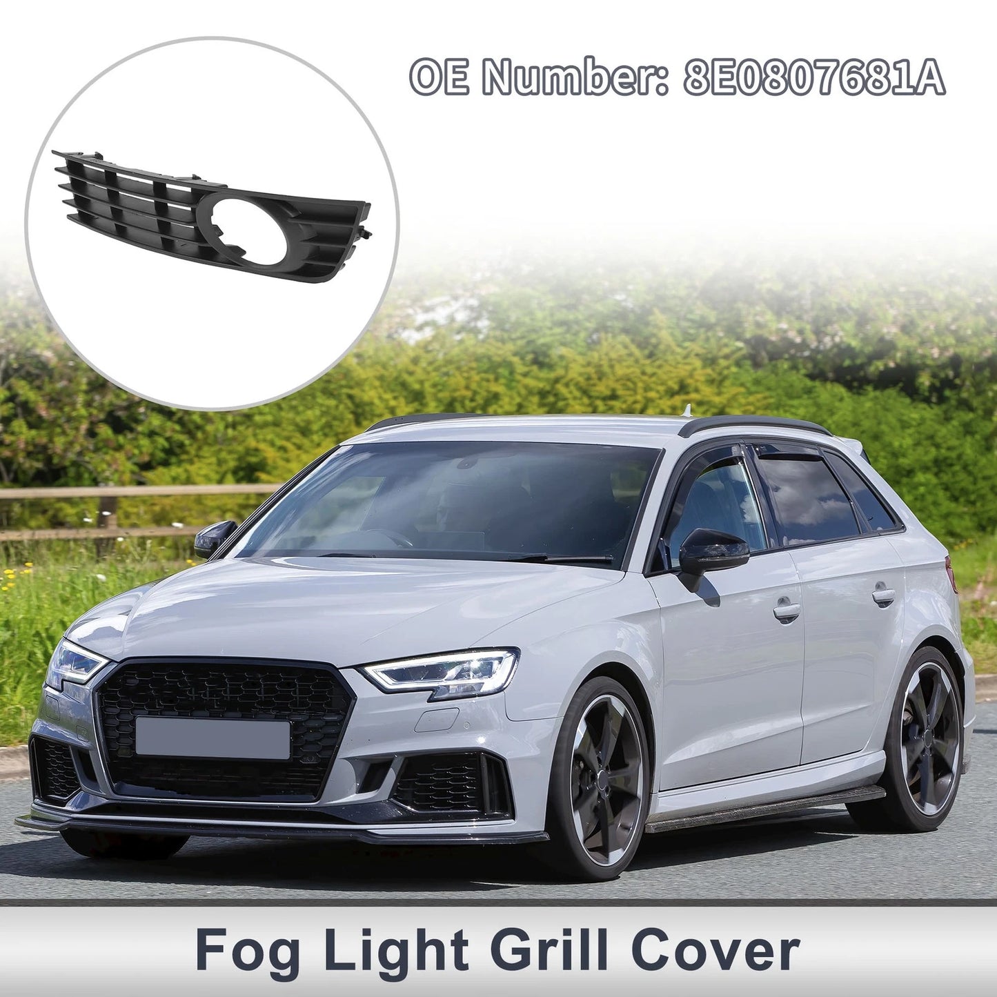 1 Pc Fog Light Grill for Audi A4 Quattro (2002–2005) No. 8E0807681A