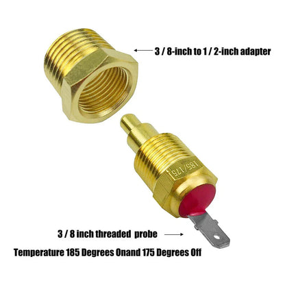 12V Dual Electric Fan Relay Kit w/ Thermostatic Sensor for Car