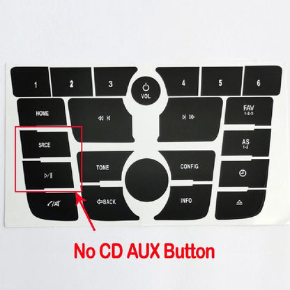 Black Radio Audio Button Decal Sticker for Buick Verano, Encore (2012-2015)