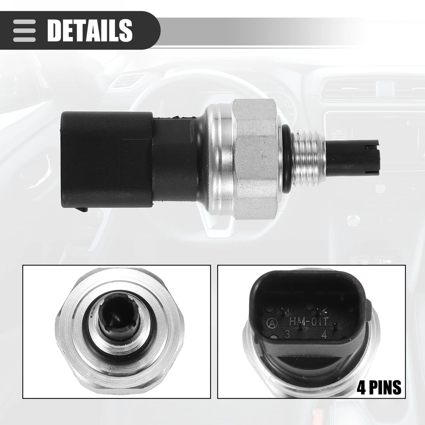 A/C Pressure Transducer Valve for Mercedes-Benz C230 (2002–2005) Metal Black