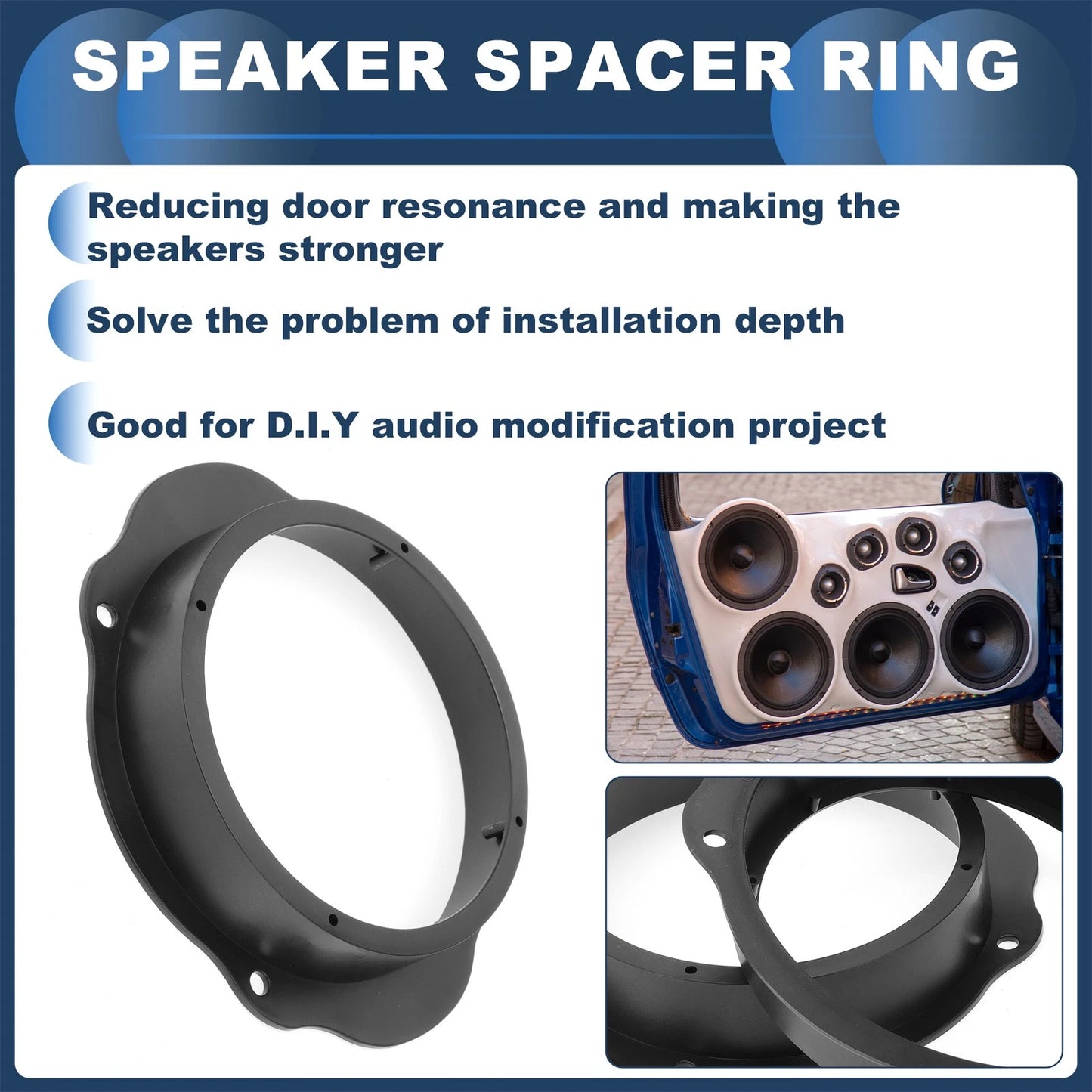 2X Speaker Spacer Ring Adaptor for Ford C-Max (6.5")