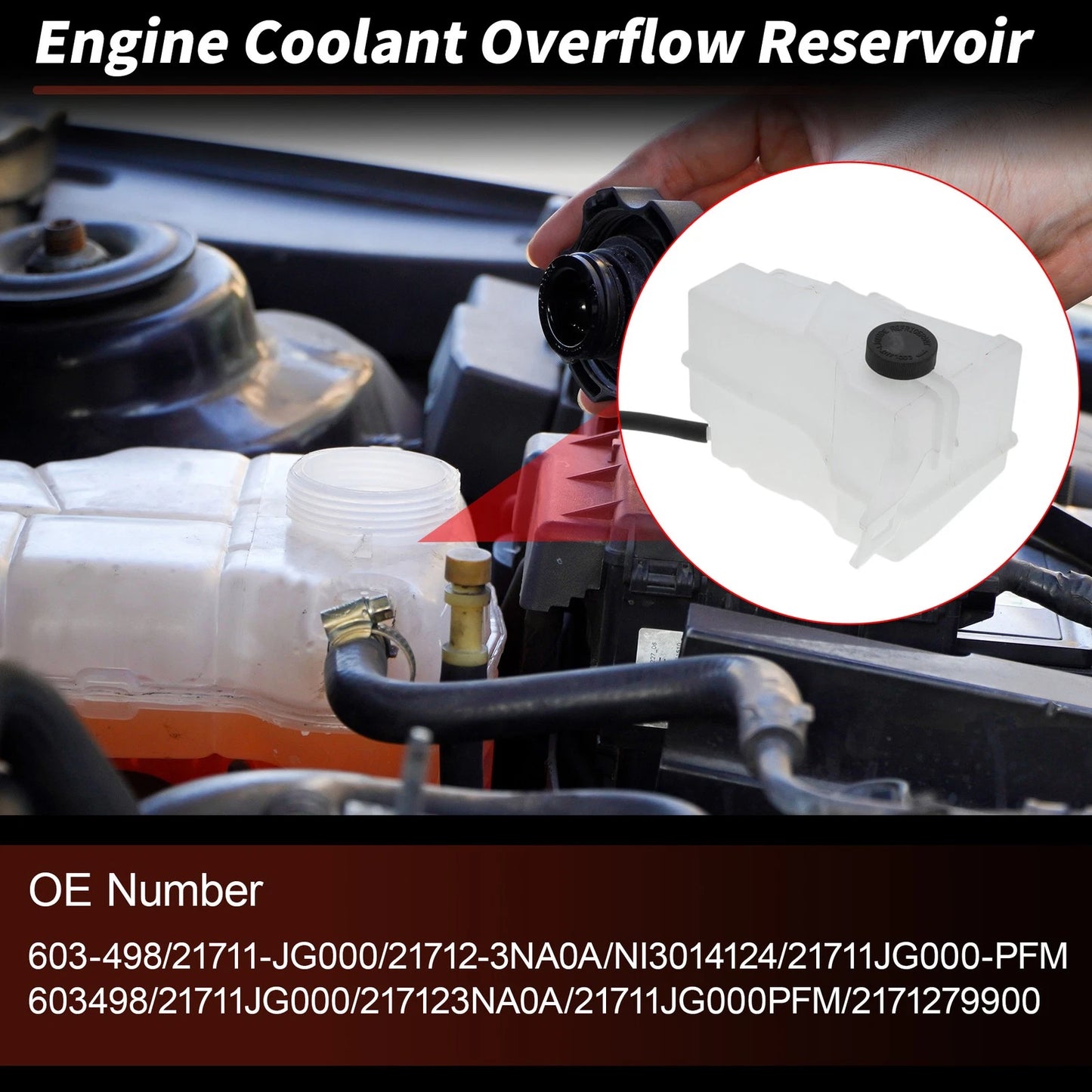 Coolant Expansion Reservoir Tank for Nissan Rogue (2008–2013) No. 21711-JG000