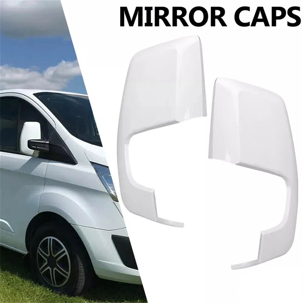 White Wing Mirror Covers for Ford Transit Tourneo (2014-2023)