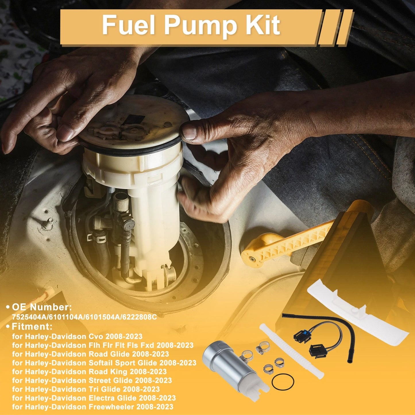 Set of 2 Fuel Pumps for Harley-Davidson Cvo (Replaces 7525404A)