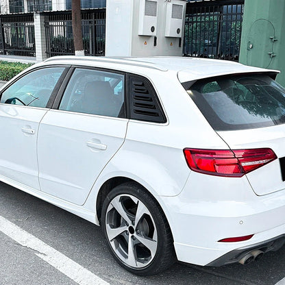 Gloss Black Window Louver Shutter Covers for Audi A3 S3 Sportback (2014-2020)